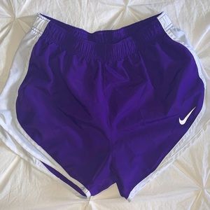 Purple Nike athletic shorts